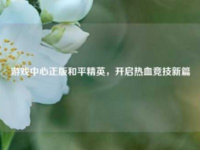 游戏中心正版和平精英，开启热血竞技新篇