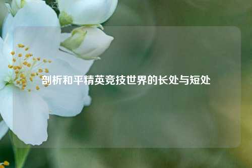 剖析和平精英竞技世界的长处与短处